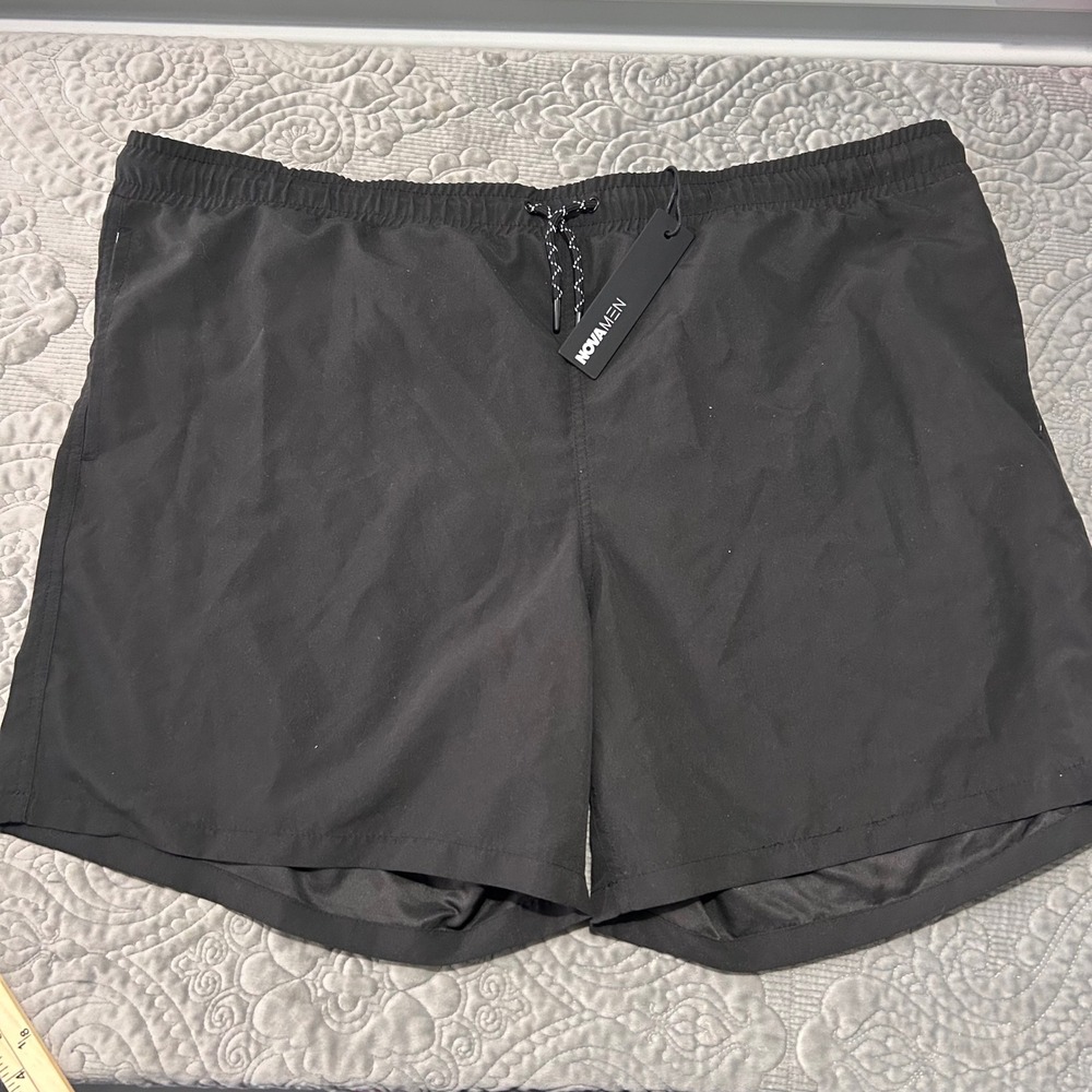 Fashion Nova Men Montez Volley Swim Trunks Black XXXL D2206X761 New